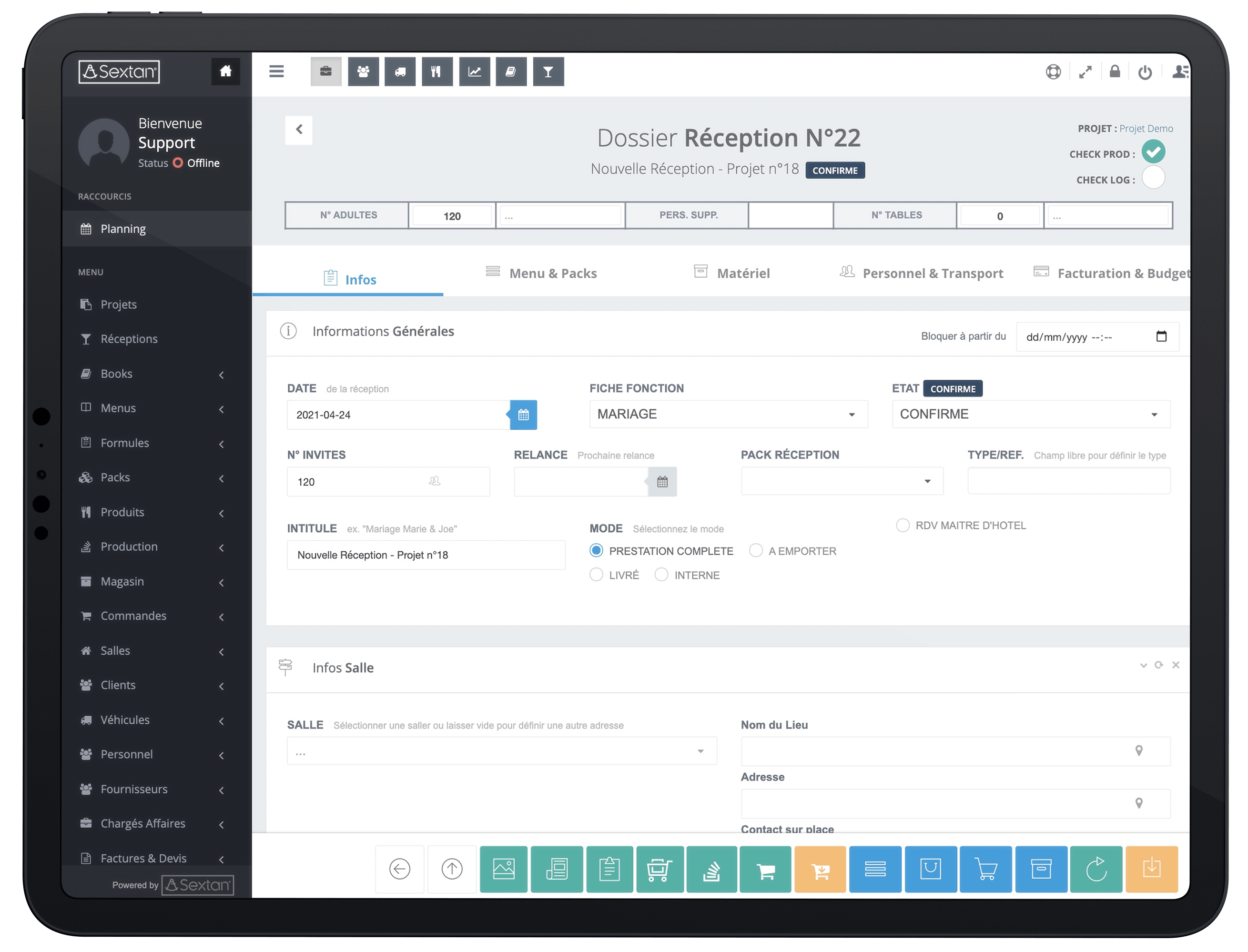 Module Commercial et CRM - Interface de gestion des clients et devis