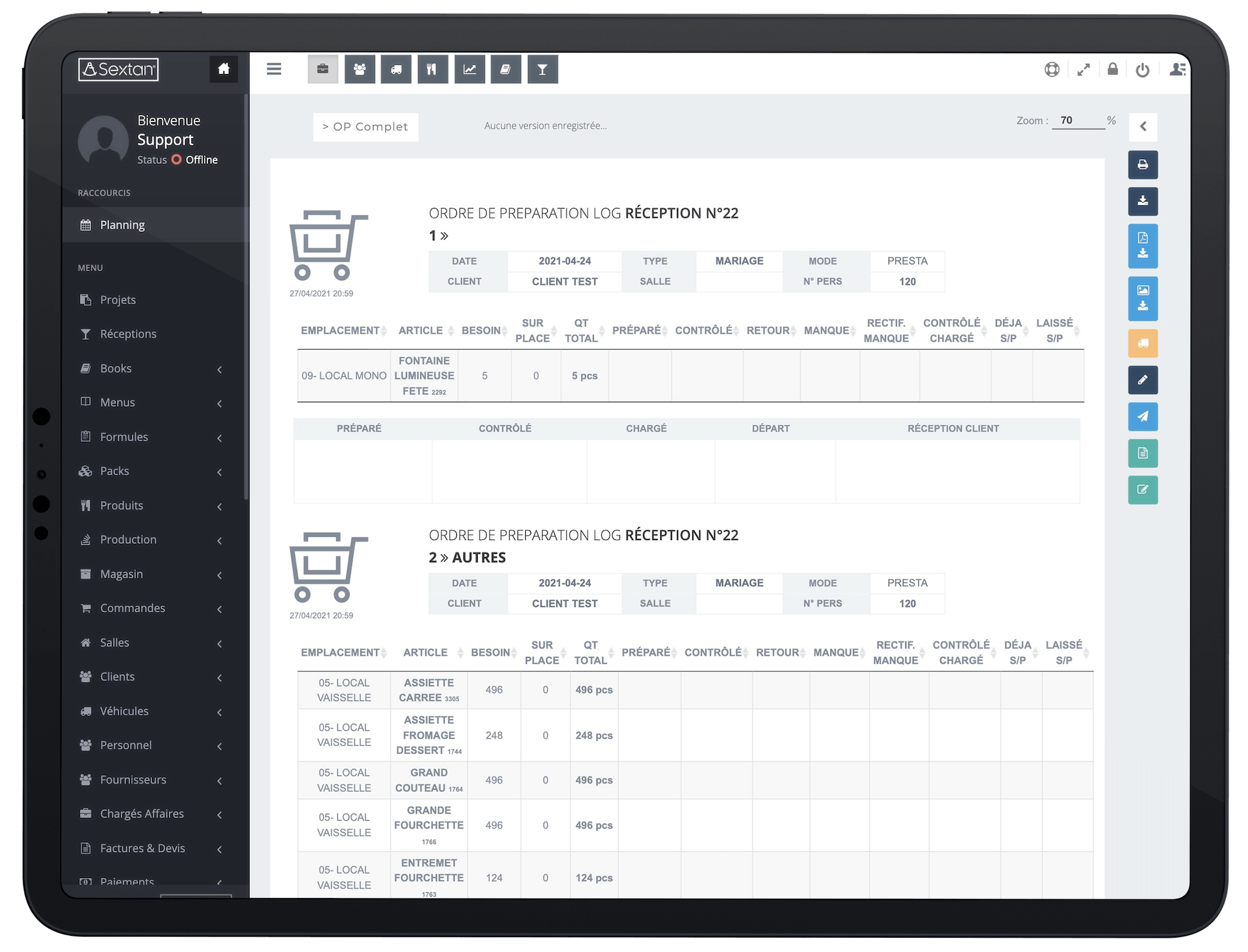 Module Logistique - Gestion du matériel et inventaires