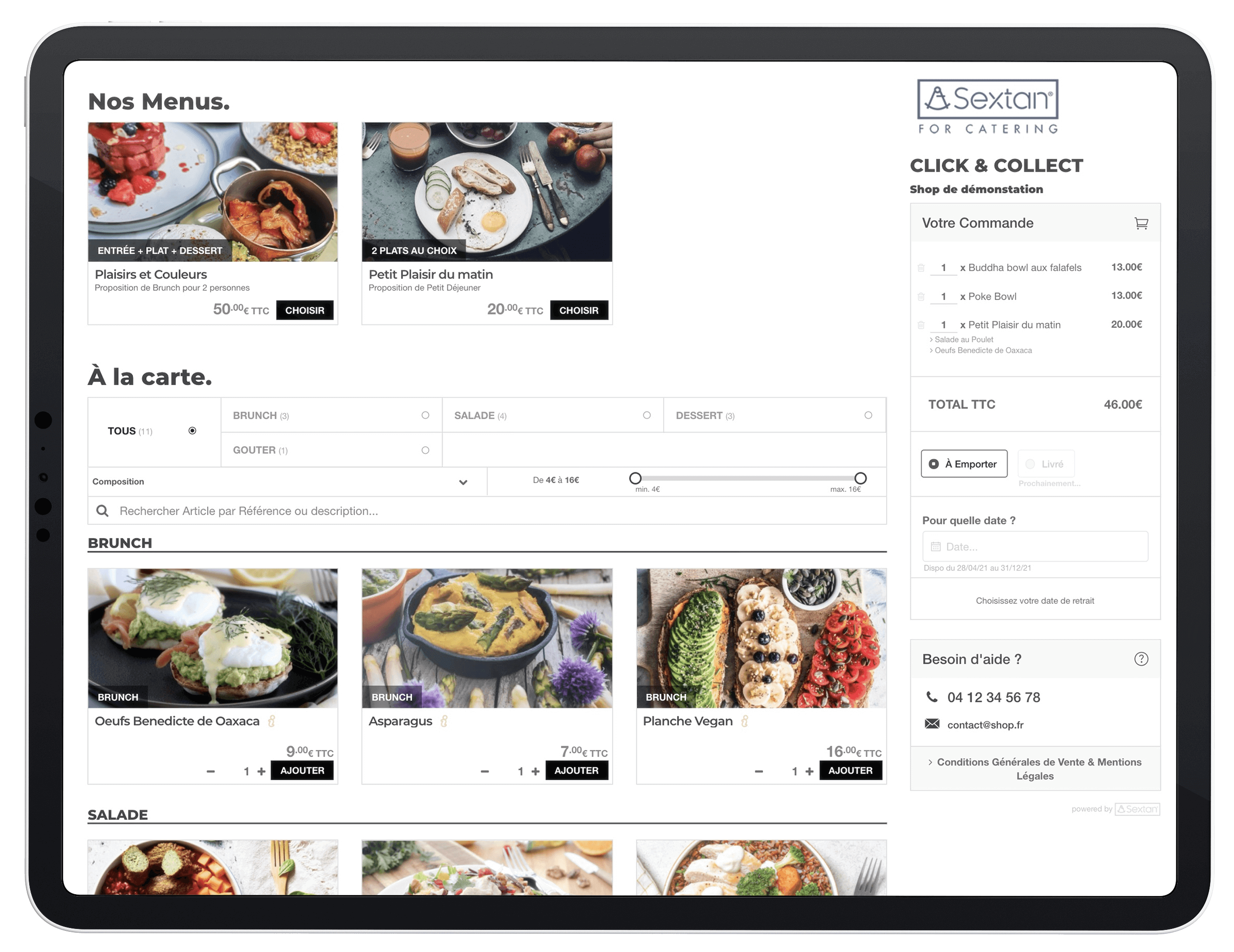 Module boutique en ligne SEXTAN FOR CATERING